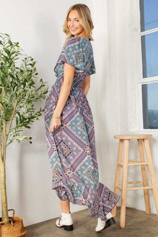 Tribal Maxi Wrap Dress