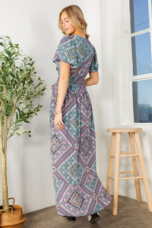 Tribal Maxi Wrap Dress