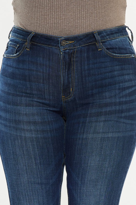 Petite Mid Rise Flare Jeans - Plus Size