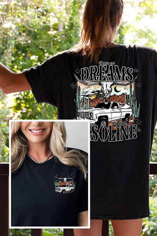 Runs on Dreams and Gasoline Tee - Plus Size