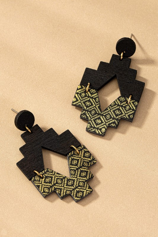 Aztec Half and Half Earrings