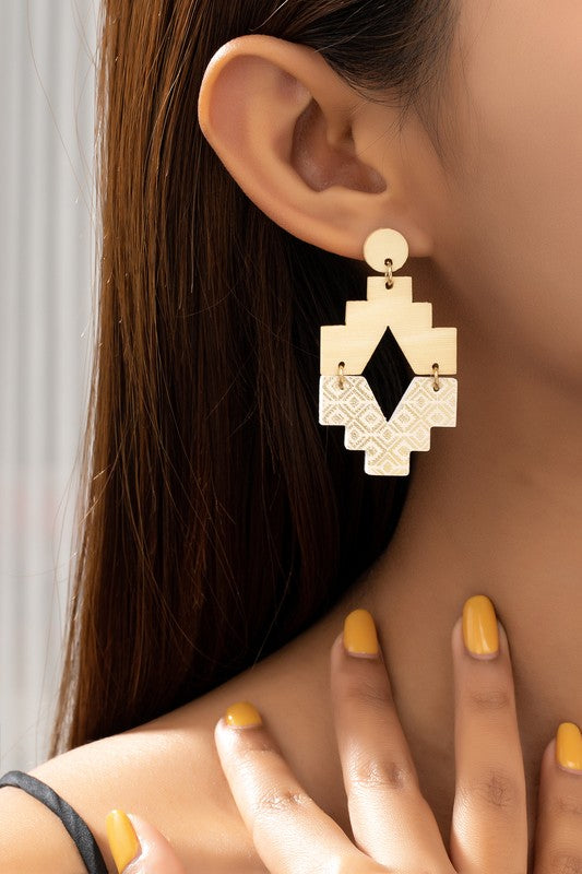 Aztec Half and Half Earrings