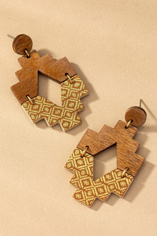 Aztec Half and Half Earrings