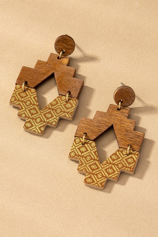 Aztec Half and Half Earrings