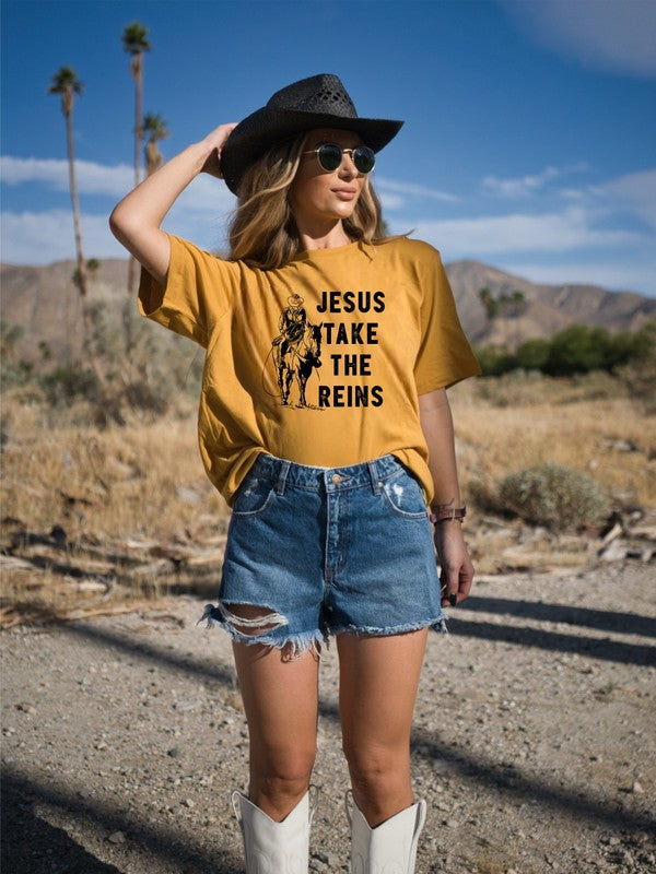 Jesus Take The Reins Tee - Plus Size