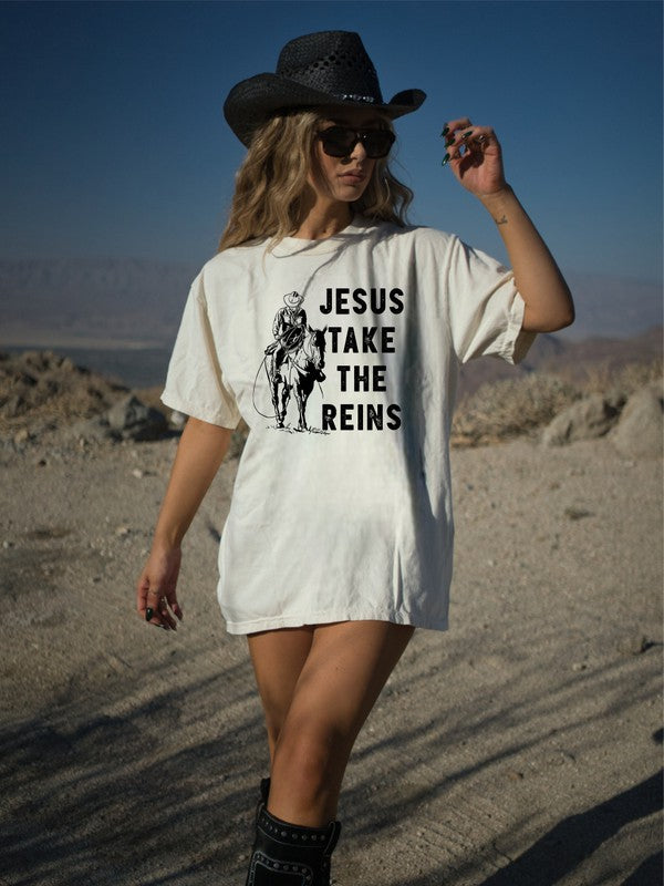 Jesus Take The Reins Tee - Plus Size