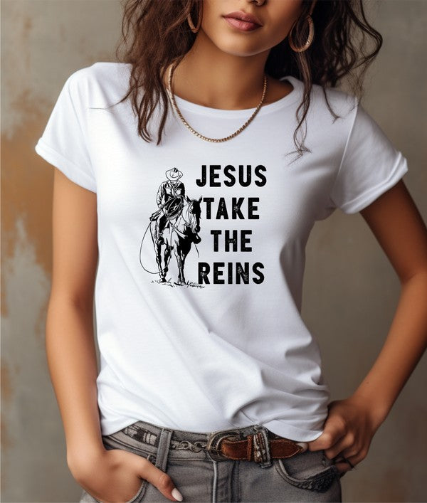 Jesus Take The Reins Tee - Plus Size