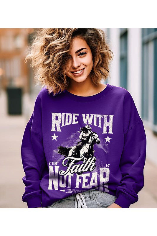 Ride with Faith Crewneck Sweatshirt - Plus Size