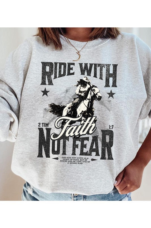 Ride with Faith Crewneck Sweatshirt - Plus Size