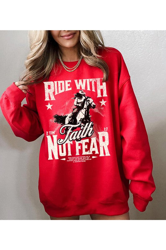 Ride with Faith Crewneck Sweatshirt - Plus Size