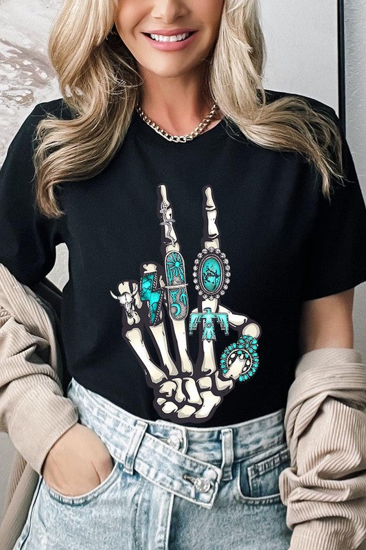 Skeleton Concho Rings Tee