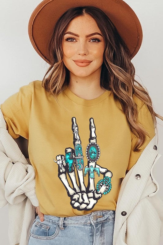 Skeleton Concho Rings Tee