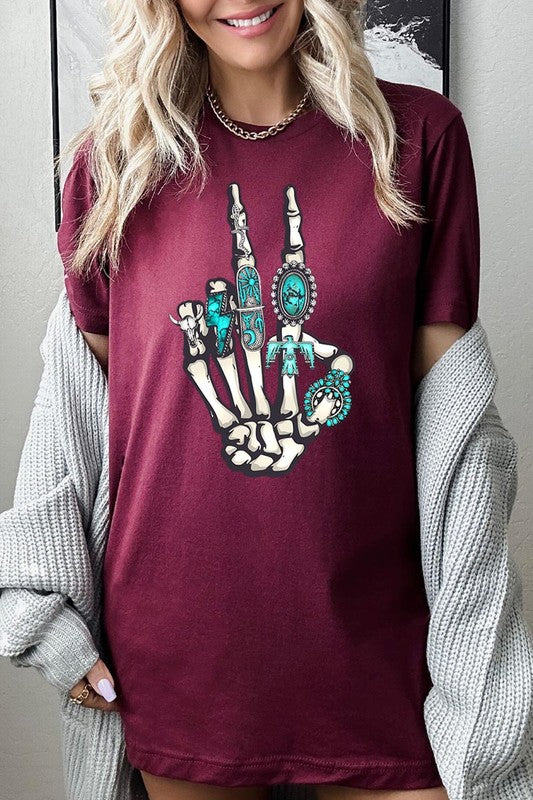 Skeleton Concho Rings Tee