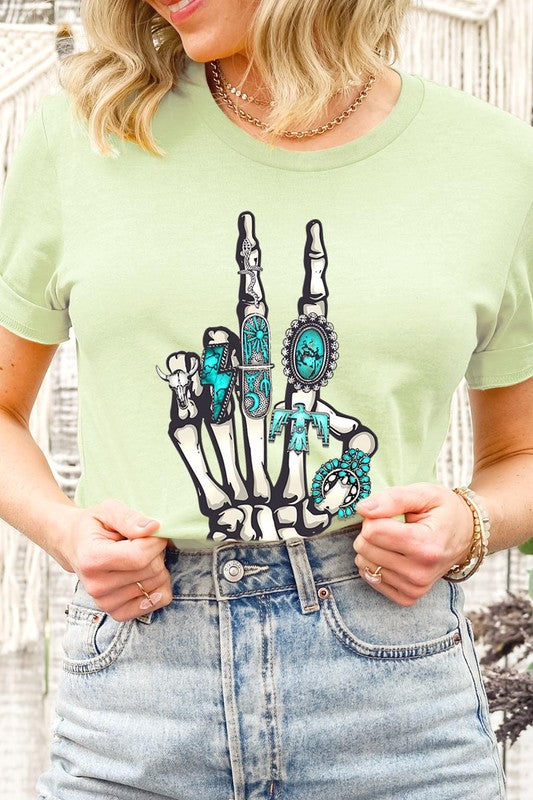 Skeleton Concho Rings Tee