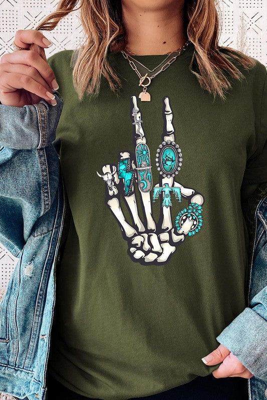 Skeleton Concho Rings Tee