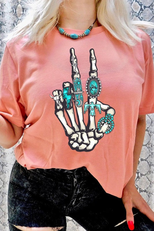 Skeleton Concho Rings Tee