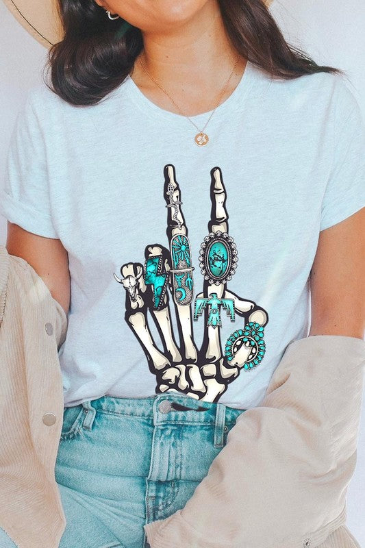 Skeleton Concho Rings Tee