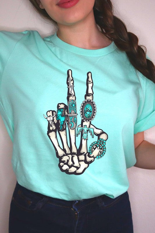 Skeleton Concho Rings Tee