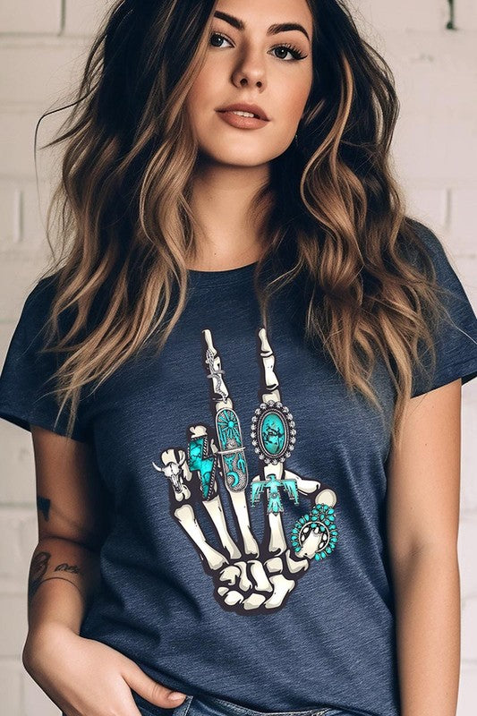 Skeleton Concho Rings Tee