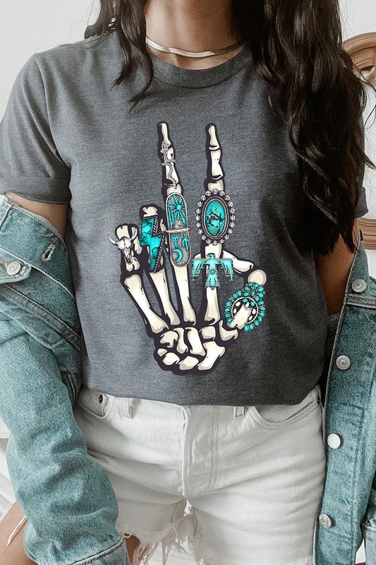 Skeleton Concho Rings Tee