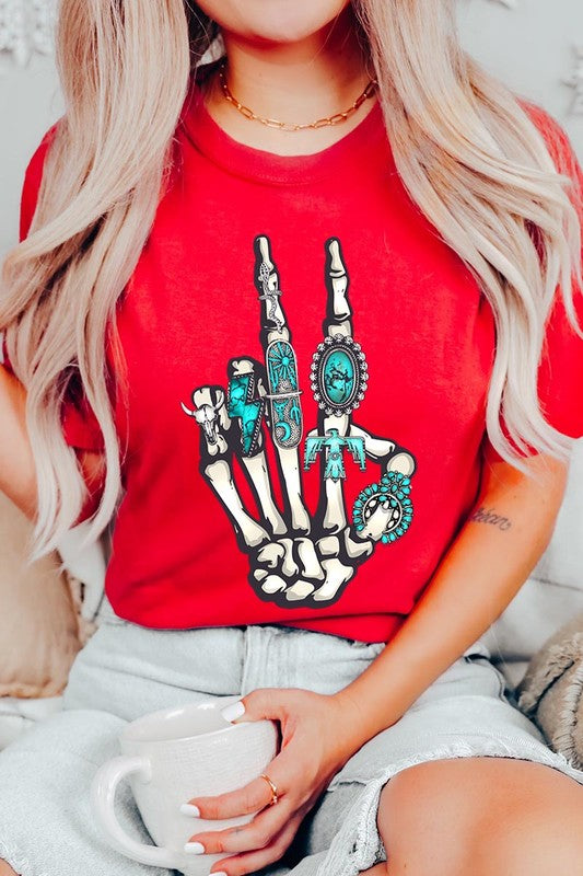 Skeleton Concho Rings Tee