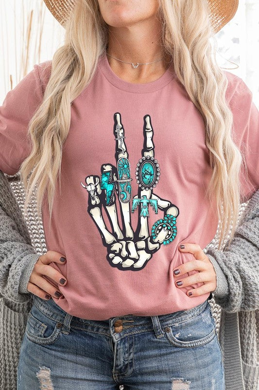 Skeleton Concho Rings Tee