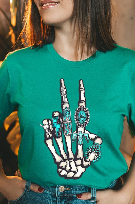 Skeleton Concho Rings Tee