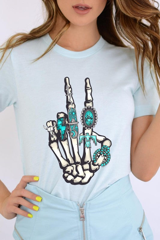 Skeleton Concho Rings Tee