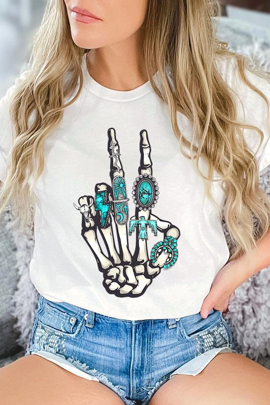 Skeleton Concho Rings Tee