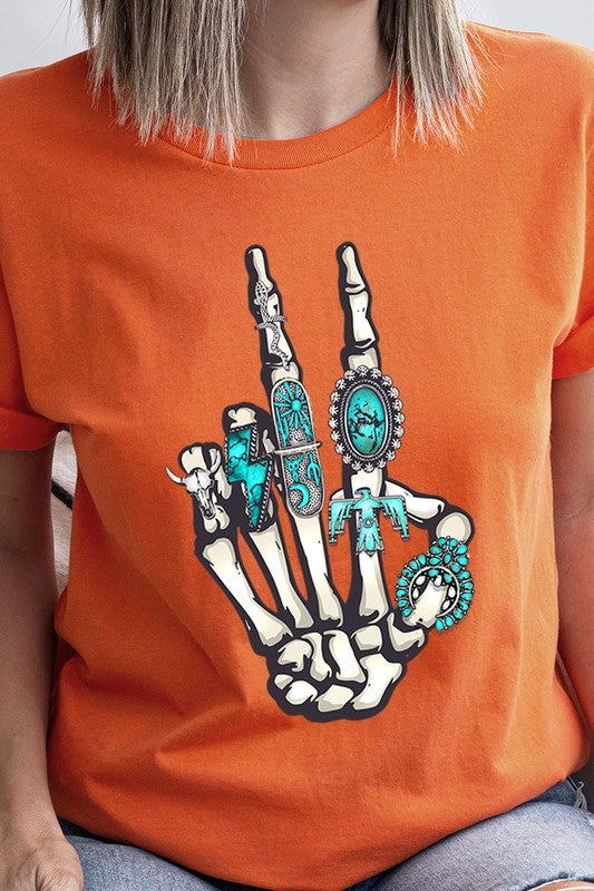 Skeleton Concho Rings Tee