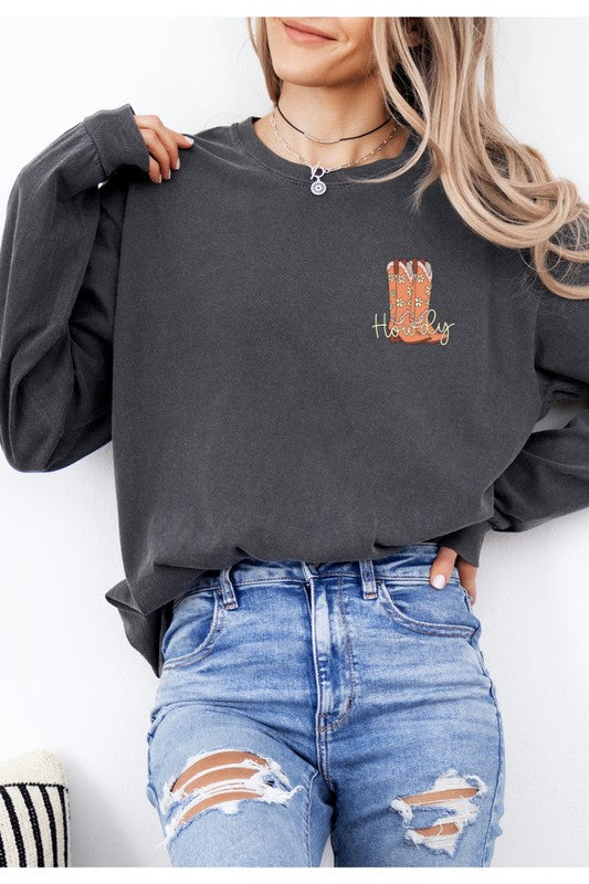 Howdy Cowgirl Long Sleeve Shirt - Plus Size