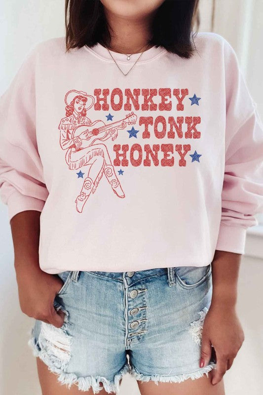 Honkey Tonk Honey Crewneck Shirt