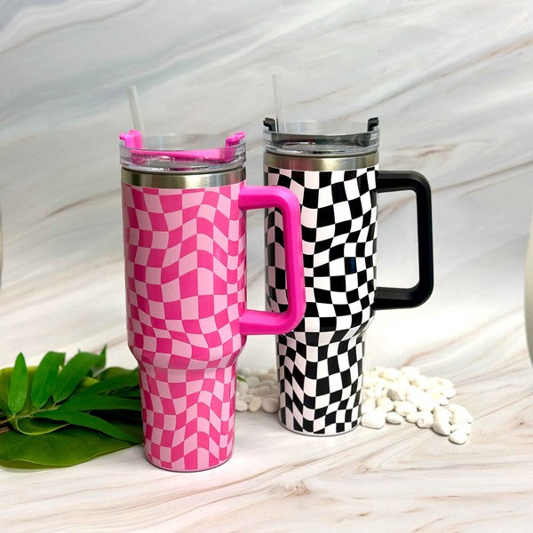 40oz Racetrack Checker Tumbler