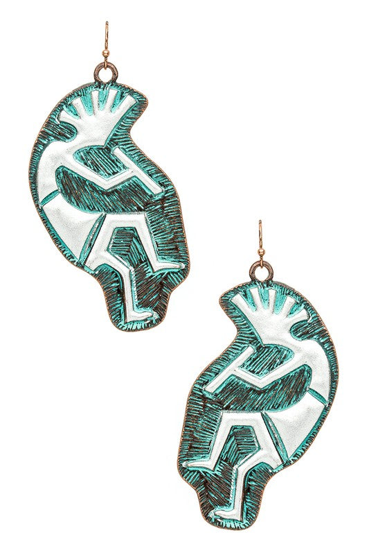 Kokopelli 2 Tone Earrings