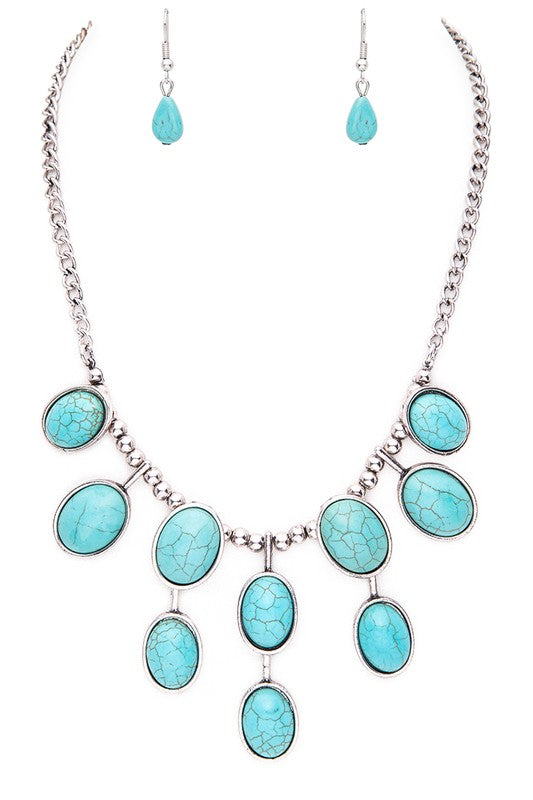 Turquoise Statement Necklace Set