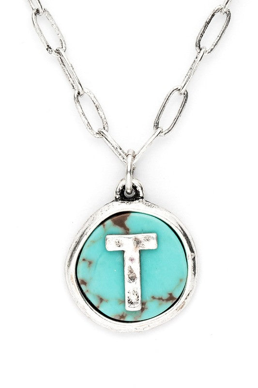 Initial T Pendant Necklace