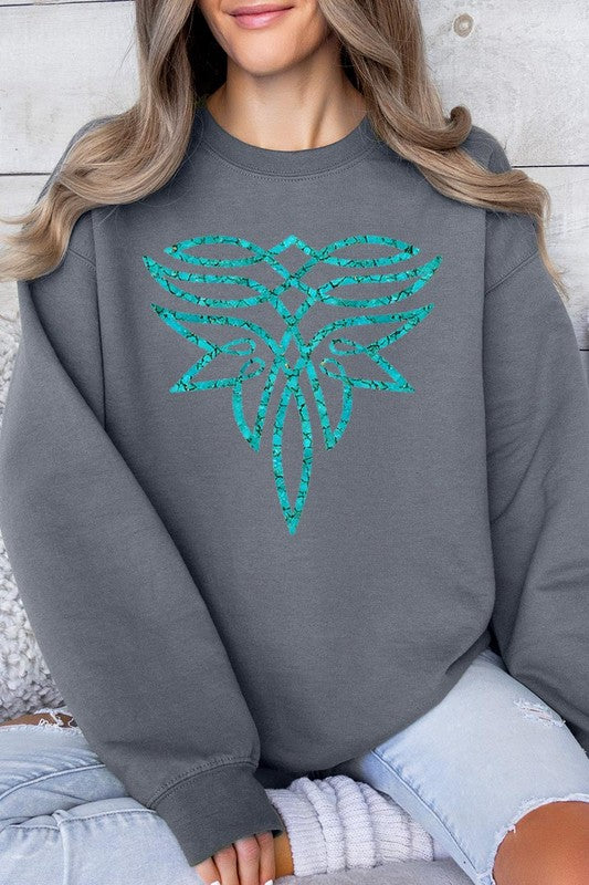 Turquoise Boot Stitch Sweatshirt