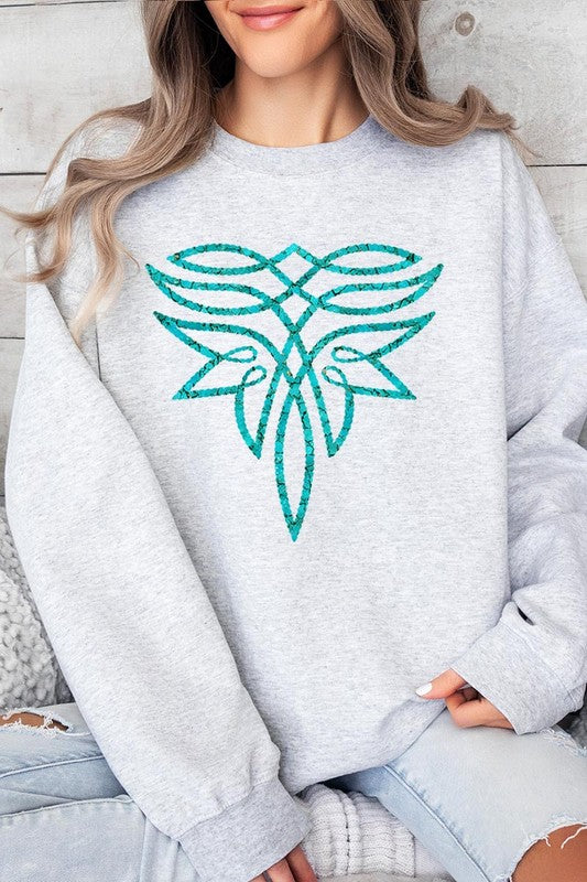 Turquoise Boot Stitch Sweatshirt