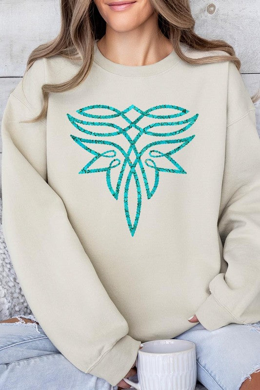 Turquoise Boot Stitch Sweatshirt