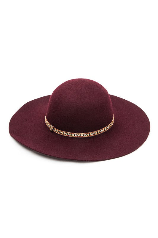 Flat Brim Wool Hat