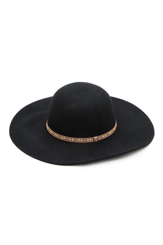 Flat Brim Wool Hat