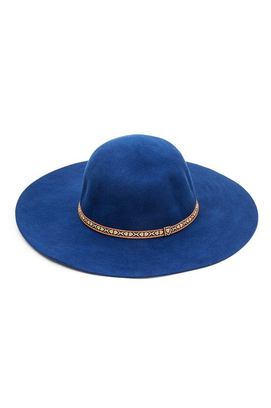 Flat Brim Wool Hat