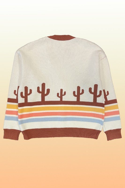 Retro Stripe Desert Cardigan