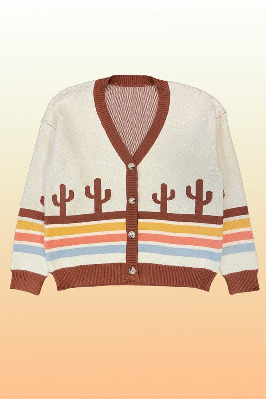 Retro Stripe Desert Cardigan