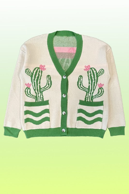 Cactus Flower Cardigan