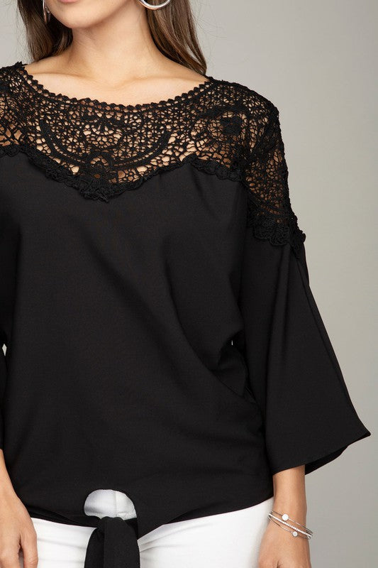 The Lacey Blouse with Tie Waist