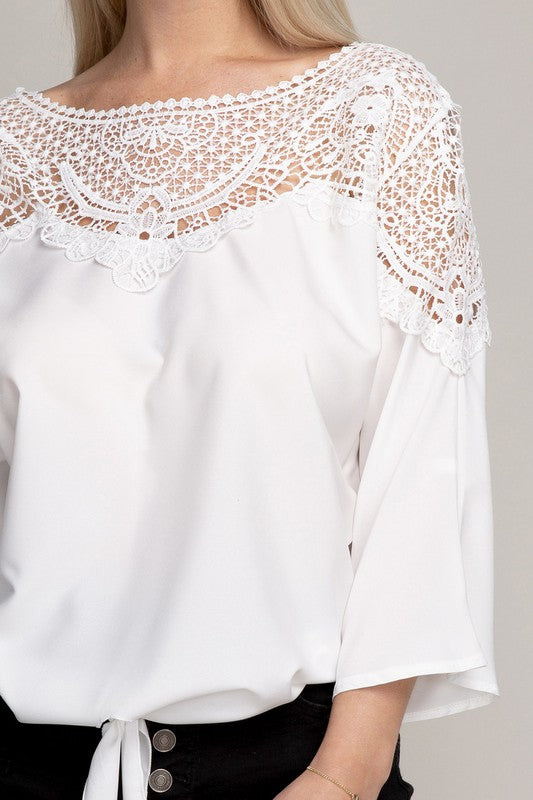 The Lacey Blouse with Tie Waist