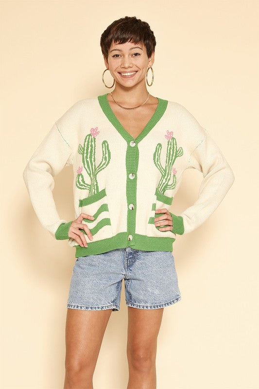 Cactus Flower Cardigan