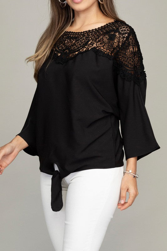 The Lacey Blouse with Tie Waist